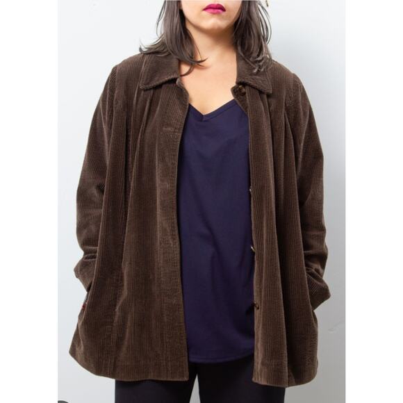 J Jill women's corduroy Chore jacket brown Size XL 100% cotton workwear timeless - Picture 1 of 10